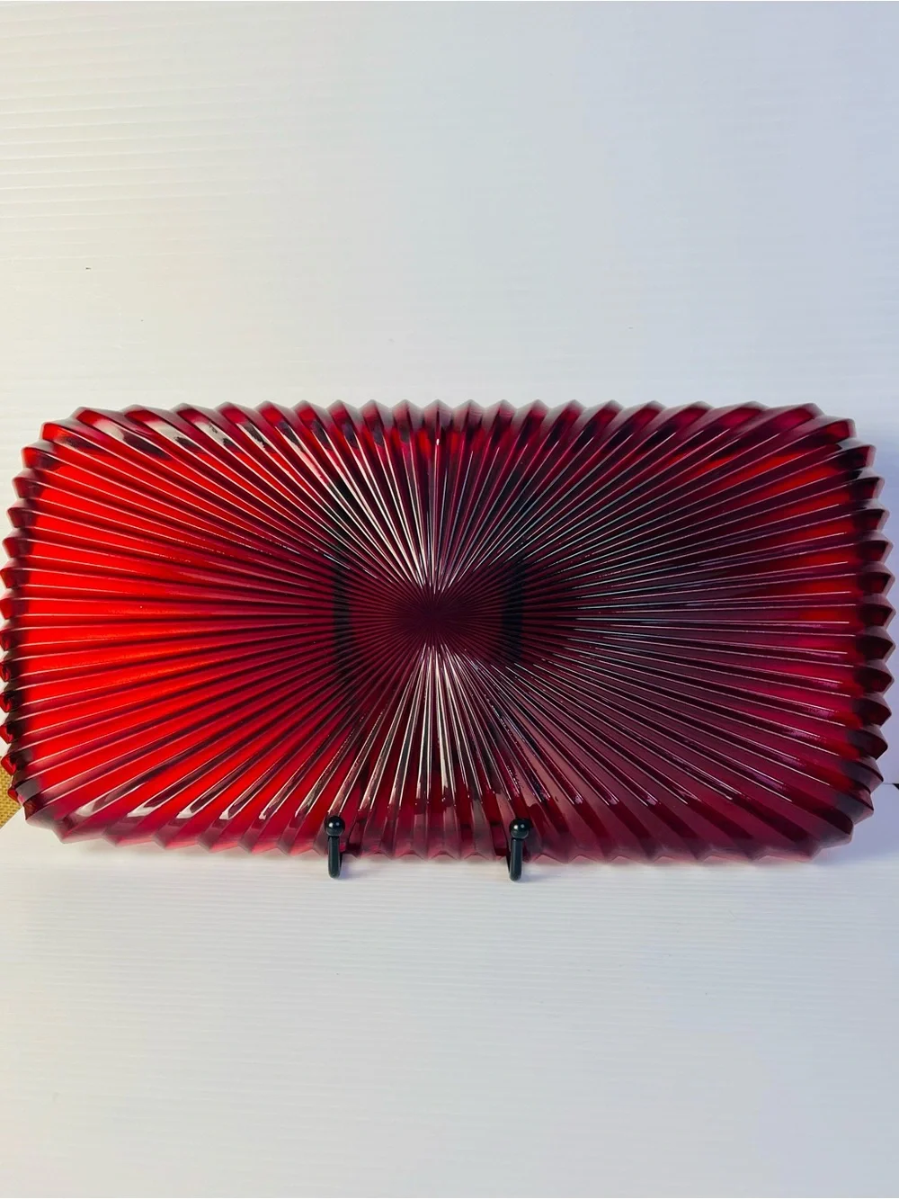 CELEBRATIONS BY MIKASA~ Rectangle Cranberry Holiday Flare Collection Platter